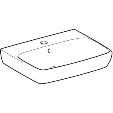 Click Here To Enlarge This Photo Of Geberit Selnova Square Washbasin 1 Tap Hole, 55 cm, with Overflow - White
