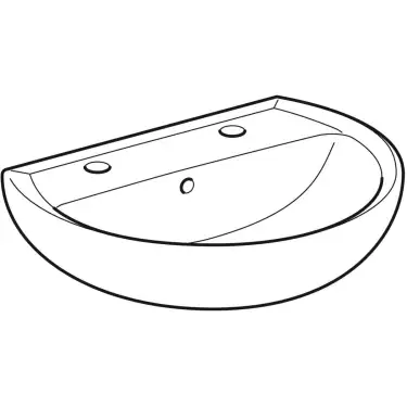 Click Here To Enlarge This Photo Of Twyford Alcona Washbasin 2 Tap Hole 50 cm  x 41cm- White Ar4112Wh
