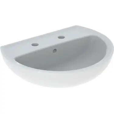 Click Here To Enlarge This Photo Of Twyford Alcona Washbasin 2 Tap Hole 50 cm  x 41cm- White Ar4112Wh