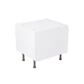 Kitchen Kit Flatpack J Pull Gloss White 600 Belfast Sink Base Kitchen Cabinet - FKKJ0070