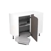 Kitchen Kit Flatpack J Pull Gloss Graphite 1000 Base Kitchen Cabinet With Dual-Handed Nuvola Blind Corner - FKKJ0465