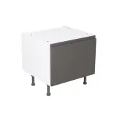 Kitchen Kit Flatpack J Pull Gloss Graphite 600 Belfast Sink Base Kitchen Cabinet - FKKJ0470