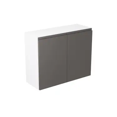 Click Here To Enlarge This Photo Of Kitchen Kit Flatpack J-Pull Gloss Graphite 900 Wall Kitchen Cabinet - FKKJ0472