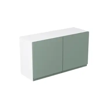 Click Here To Enlarge This Photo Of Kitchen Kit Flatpack J-Pull Matt Sage Green 800 Double Extractor Wall Kitchen Cabinet - FKKJ1175
