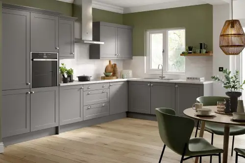 Click Here To Enlarge This Photo Of Kitchen Kit Flatpack Shaker Matt Dust Grey 600 Single Extractor Wall Kitchen Cabinet - FKKH0874