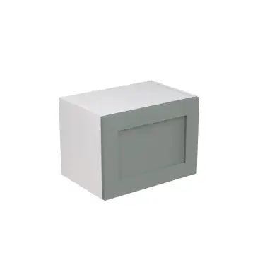 Click Here To Enlarge This Photo Of Kitchen Kit Flatpack Shaker Matt Sage Green 500 Short Bridging Wall Kitchen Cabinet - FKKH1173