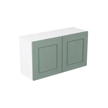 Click Here To Enlarge This Photo Of Kitchen Kit Flatpack Shaker Matt Sage Green 800 Double Extractor Wall Kitchen Cabinet - FKKH1175