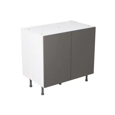 Click Here To Enlarge This Photo Of Kitchen Kit Flatpack Slab Gloss Graphite 900 Base Kitchen Cabinet - FKKF0471