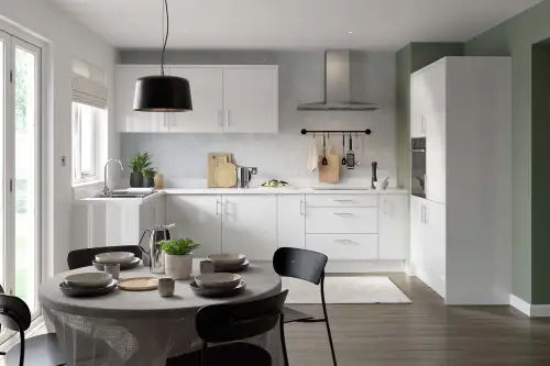 Click Here To Enlarge This Photo Of Kitchen Kit Flatpack Slab Gloss White 900 Boiler Housing Cabinet- FKKF0066
