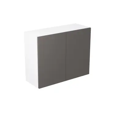 Click Here To Enlarge This Photo Of Kitchen Kit Flatpack Slab Gloss Graphite 900 Wall Kitchen Cabinet - FKKF0472