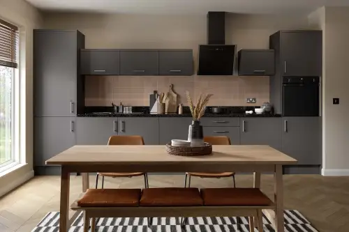 Click Here To Enlarge This Photo Of Kitchen Kit Flatpack Slab Matt Graphite 600 Single Extractor Wall Kitchen Cabinet - FKKF0974