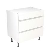 Kitchen Kit Flatpack J Pull Ultra Matt White 800 Base Unit 3 Drawer - FKKJ0507