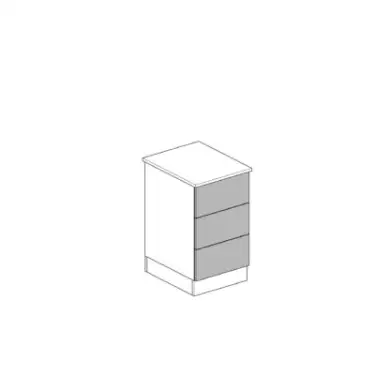 Click Here To Enlarge This Photo Of Slab Light Grey 3-Drawer Single Chest (slab) - BEDGM1215C