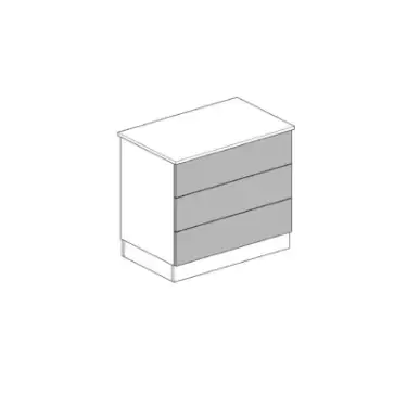 Click Here To Enlarge This Photo Of J-Pull Handleless Cashmere 3-Drawer Double Chest - BEDUJ0614C