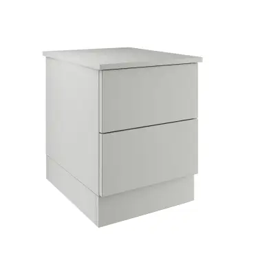 Click Here To Enlarge This Photo Of Slab Light Grey 2-Drawer Bedside Chest - BEDGM1216C