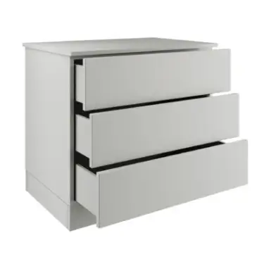Click Here To Enlarge This Photo Of Slab Light Grey 3-Drawer Double Chest - BEDGM1214C