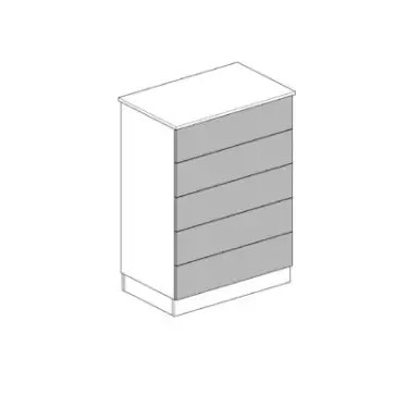 Click Here To Enlarge This Photo Of Slab Light Grey 5-Drawer Tallboy Chest - BEDGM1213C