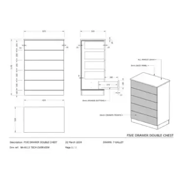 Click Here To Enlarge This Photo Of Slab Urban Oak 2-Drawer Bedside Chest - BEDUM1416C