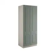 Classic Square Panel Sage Green Double Wardrobe with Single Rail & Internal Drawers - BEDUH1110D