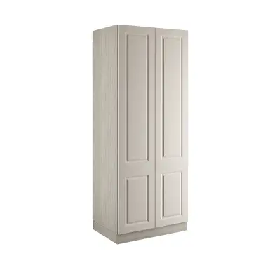 Click Here To Enlarge This Photo Of Classic Square Panel Taupe Grey Double Wardrobe with Single Rail & Internal Drawers - BEDUH2110D