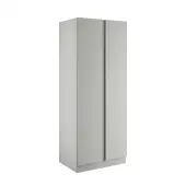 J-Pull Handleless Light Grey Double Wardrobe with Single Rail & Shelves - BEDGJ0711D