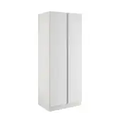 J-Pull Handleless White Double Wardrobe with Single Rail & Shelves - BEDWJ0511D