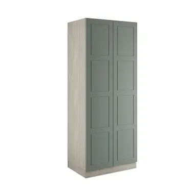 Click Here To Enlarge This Photo Of Shaker Sage Green Double Wardrobe with Single Rail & Internal Drawers - BEDUP1110D