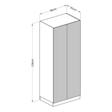 Click Here To Enlarge This Photo Of Shaker Sage Green Double Wardrobe with Single Rail & Internal Drawers - BEDUP1110D