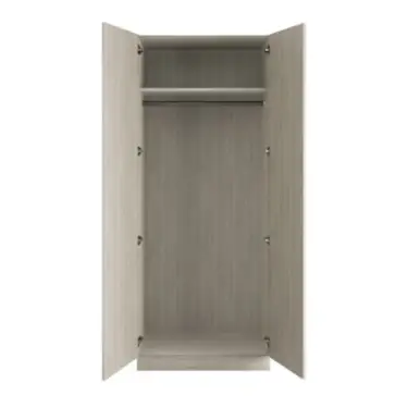 Click Here To Enlarge This Photo Of Shaker Taupe Grey Double Wardrobe with Single Rail - BEDUP2108D