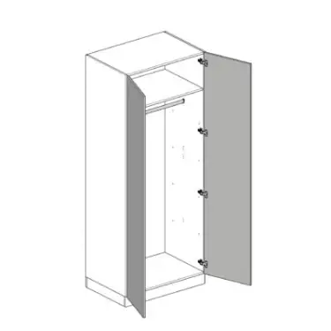 Click Here To Enlarge This Photo Of Shaker Taupe Grey Double Wardrobe with Single Rail - BEDUP2108D