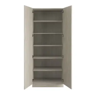 Click Here To Enlarge This Photo Of Shaker Urban Oak Double Wardrobe with Shelves - BEDUP2207D