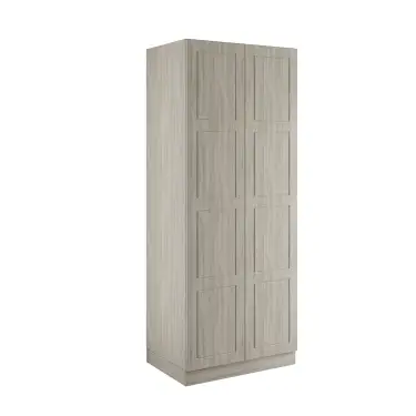 Click Here To Enlarge This Photo Of Shaker Urban Oak Double Wardrobe with Single Rail & Internal Drawers - BEDUP2210D