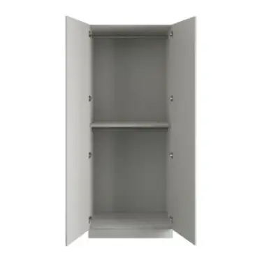 Click Here To Enlarge This Photo Of Slab Light Grey Double Wardrobe with Double Rail - BEDGM1209D
