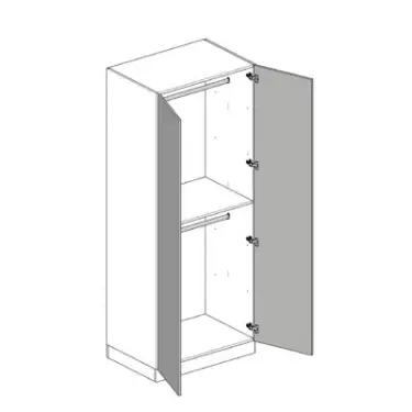 Click Here To Enlarge This Photo Of Slab Light Grey Double Wardrobe with Double Rail - BEDGM1209D
