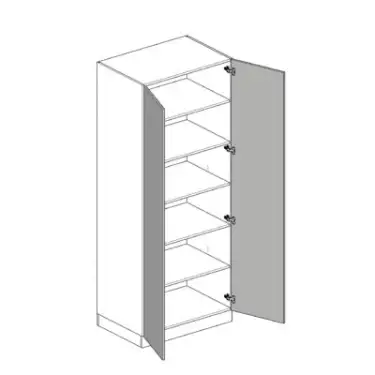 Click Here To Enlarge This Photo Of Slab Light Grey Double Wardrobe with Shelves - BEDGM1207D