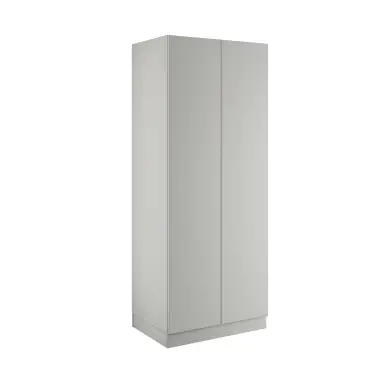 Click Here To Enlarge This Photo Of Slab Light Grey Double Wardrobe with Single Rail & Internal Drawers - BEDGM1210D
