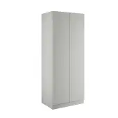 Slab Light Grey Double Wardrobe with Single Rail & Internal Drawers - BEDGM1210D