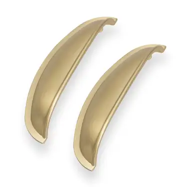 Click Here To Enlarge This Photo Of Satin Brass Windsor Shell Handle (Pack of 2) - BEDHAND10