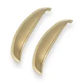 Satin Brass Windsor Shell Handle (Pack of 2) - BEDHAND10