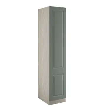 Click Here To Enlarge This Photo Of Classic Square Panel Sage Green Single Wardrobe with Shelves - BEDUH1101S