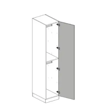 Click Here To Enlarge This Photo Of J-Pull Handleless Cashmere Single Wardrobe with Double Rail - BEDUJ0603S