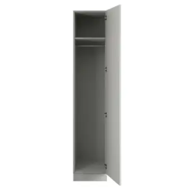 Click Here To Enlarge This Photo Of Shaker Light Grey Single Wardrobe with Single Rail - BEDGP1602S