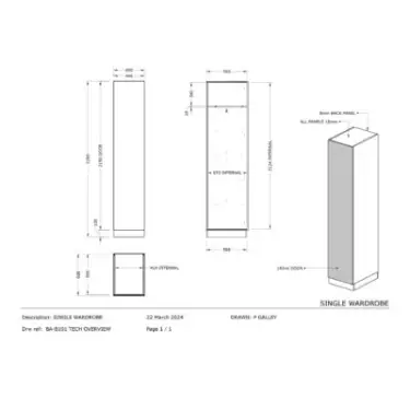 Click Here To Enlarge This Photo Of Shaker Sage Green Single Wardrobe with Shelves - BEDUP1101S