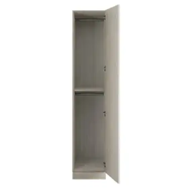 Click Here To Enlarge This Photo Of Shaker Taupe Grey Single Wardrobe with Double Rail - BEDUP2103S