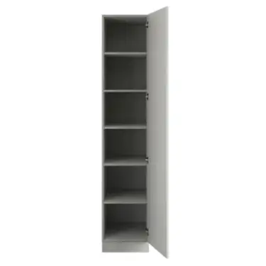 Click Here To Enlarge This Photo Of Slab Light Grey Single Wardrobe with Shelves - BEDGM1201S