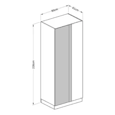 Click Here To Enlarge This Photo Of Classic Square Panel Taupe Grey Blind Corner Wardrobe - BEDUH2112B