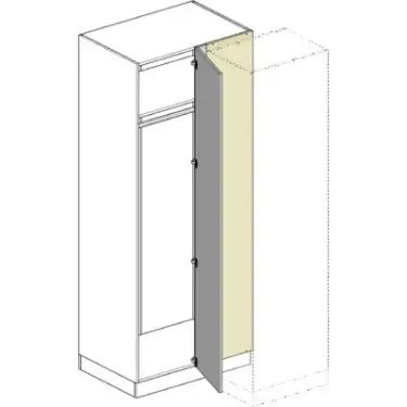Click Here To Enlarge This Photo Of J-Pull Handleless Cashmere Blind Corner Wardrobe - BEDUJ0612B