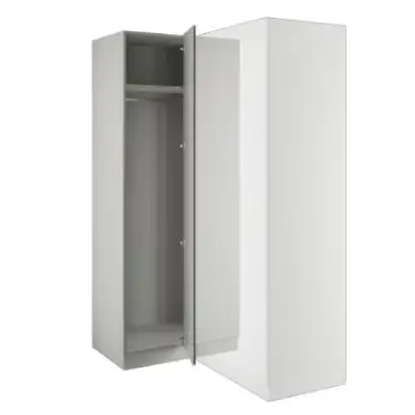 Click Here To Enlarge This Photo Of J-Pull Handleless Light Grey Blind Corner Wardrobe - BEDGJ0712B