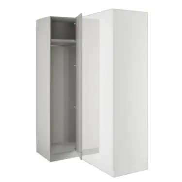 Click Here To Enlarge This Photo Of Slab Light Grey Blind Corner Wardrobe - BEDGM1212B