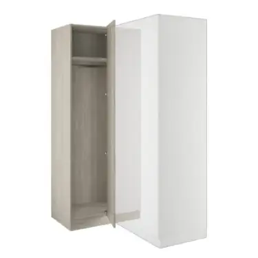 Click Here To Enlarge This Photo Of Slab Urban Oak Blind Corner Wardrobe - BEDUM1412B